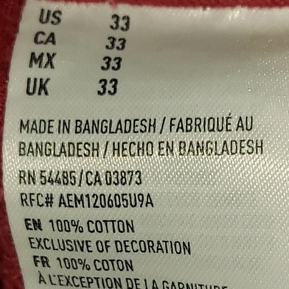 American Eagle Outfitters Jean Shorts, Red, Size 33 - Picture 3 of 7